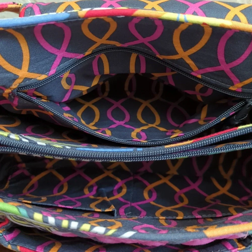 Vera Bradley Jazzy Blooms Edie Three Compartment Satchel Bag